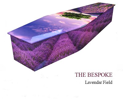 Bespoke lavendar field theme colourful coffin