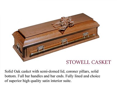 Stowell solid oak casket
